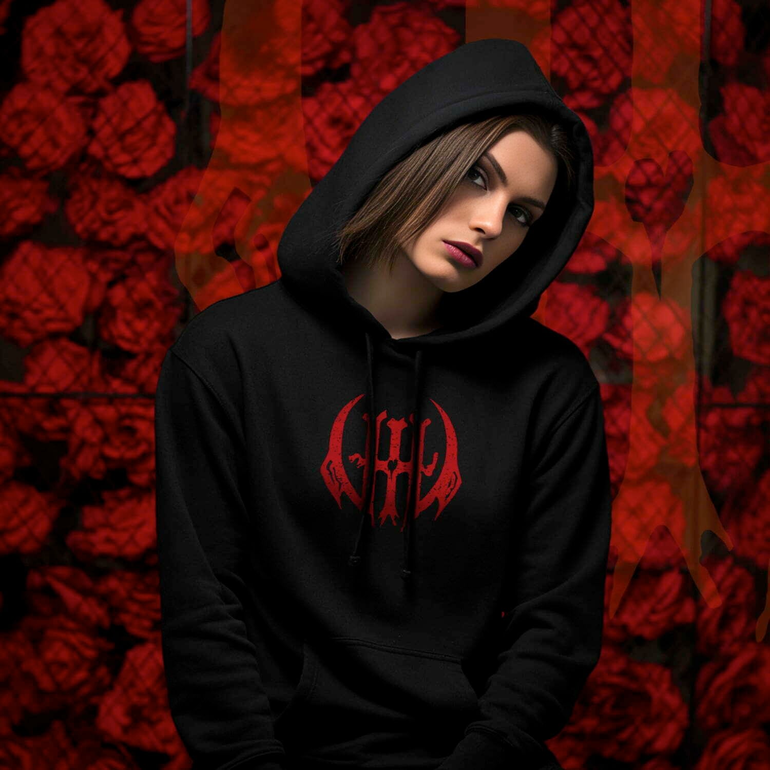 Rose skull hoodie clearance