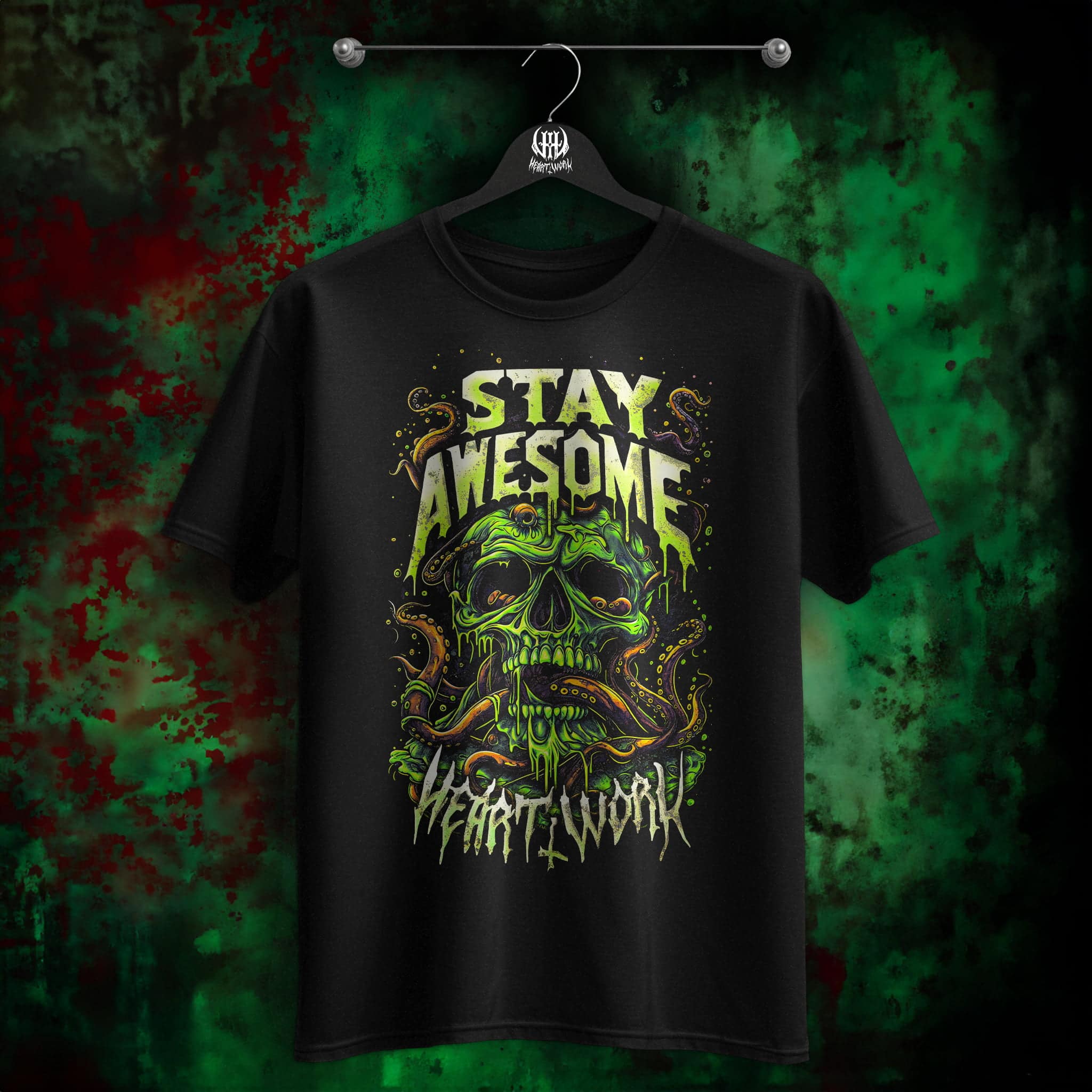 Stay Awesome Toxic Skull - Graphic Tee - Image 8