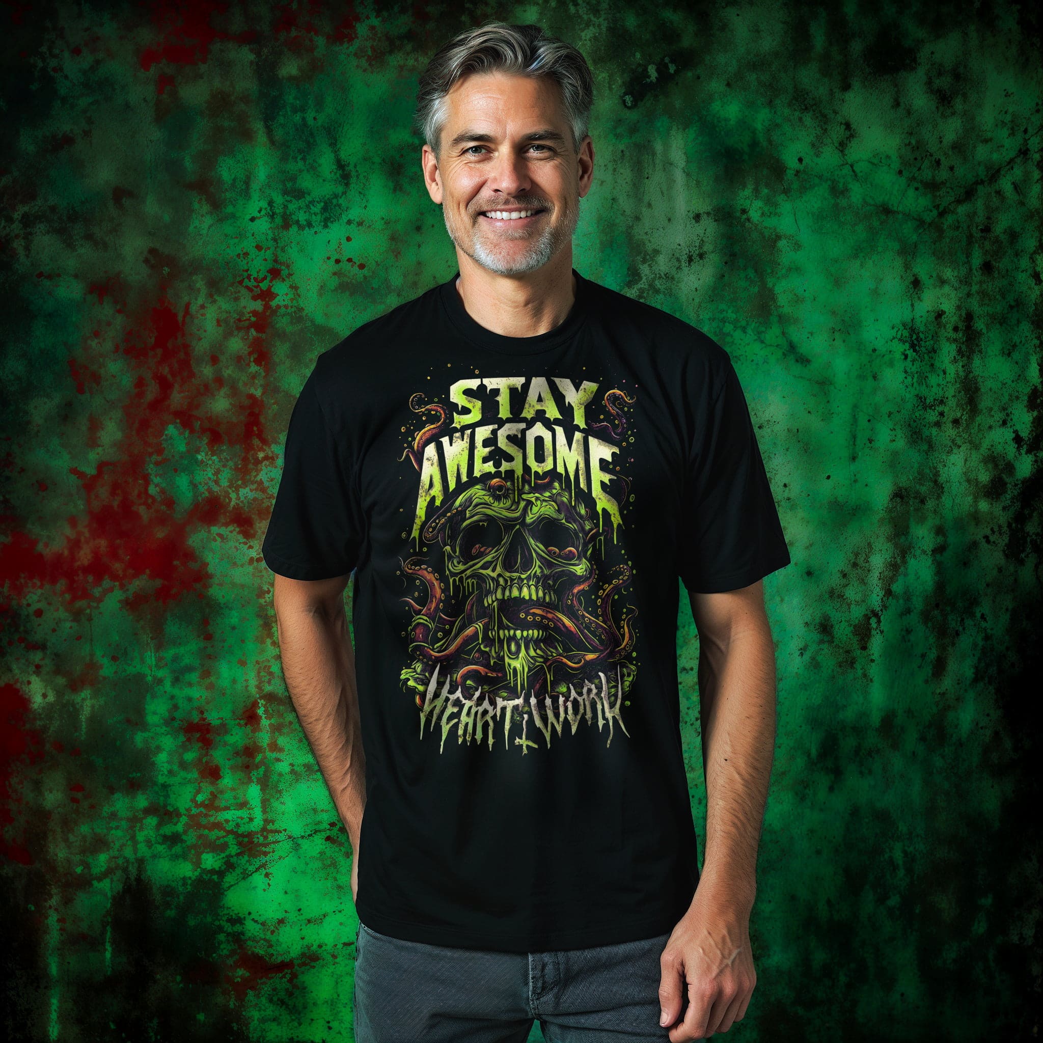 Stay Awesome Toxic Skull - Graphic Tee - Image 4