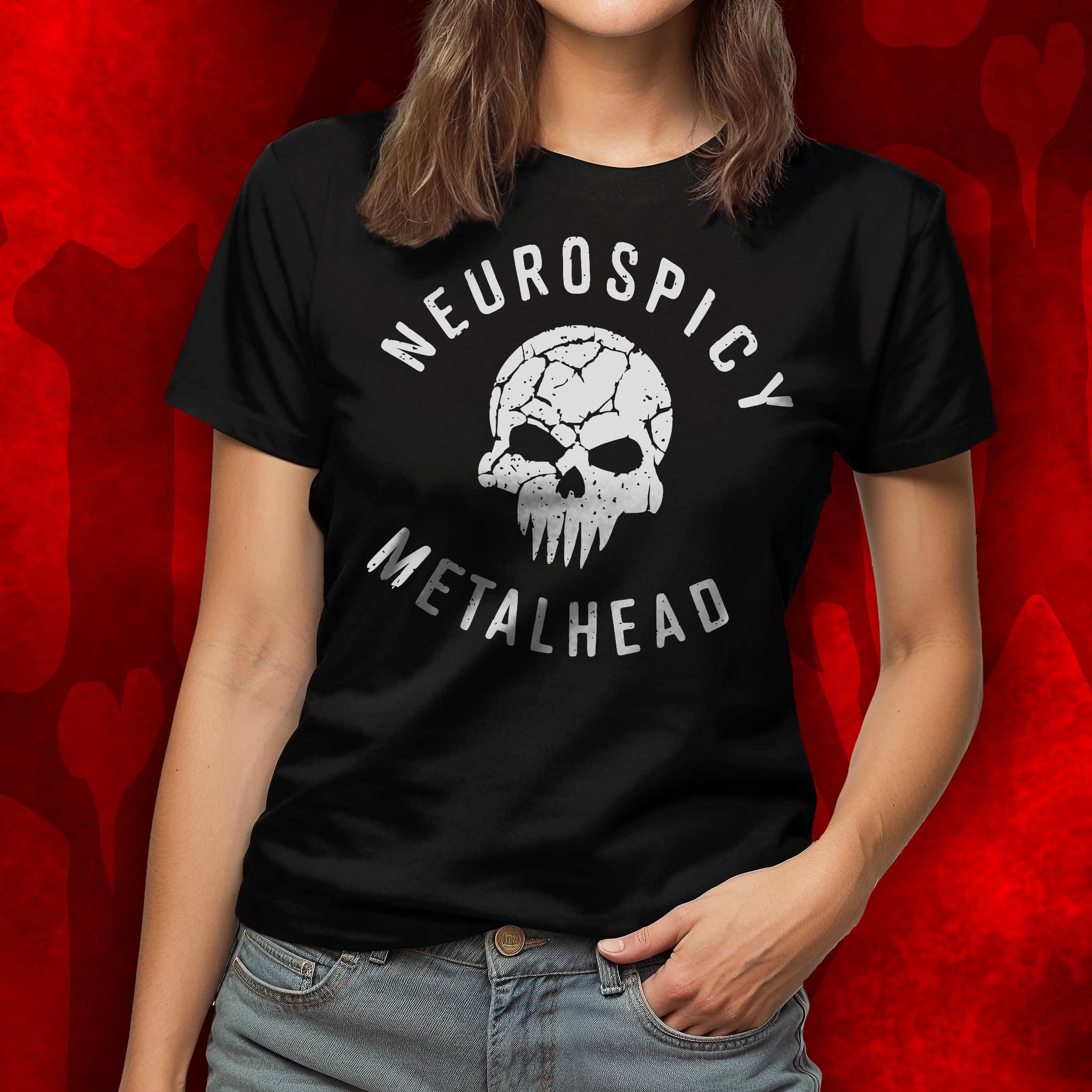 Neurospicy Metalhead Cracked Skull