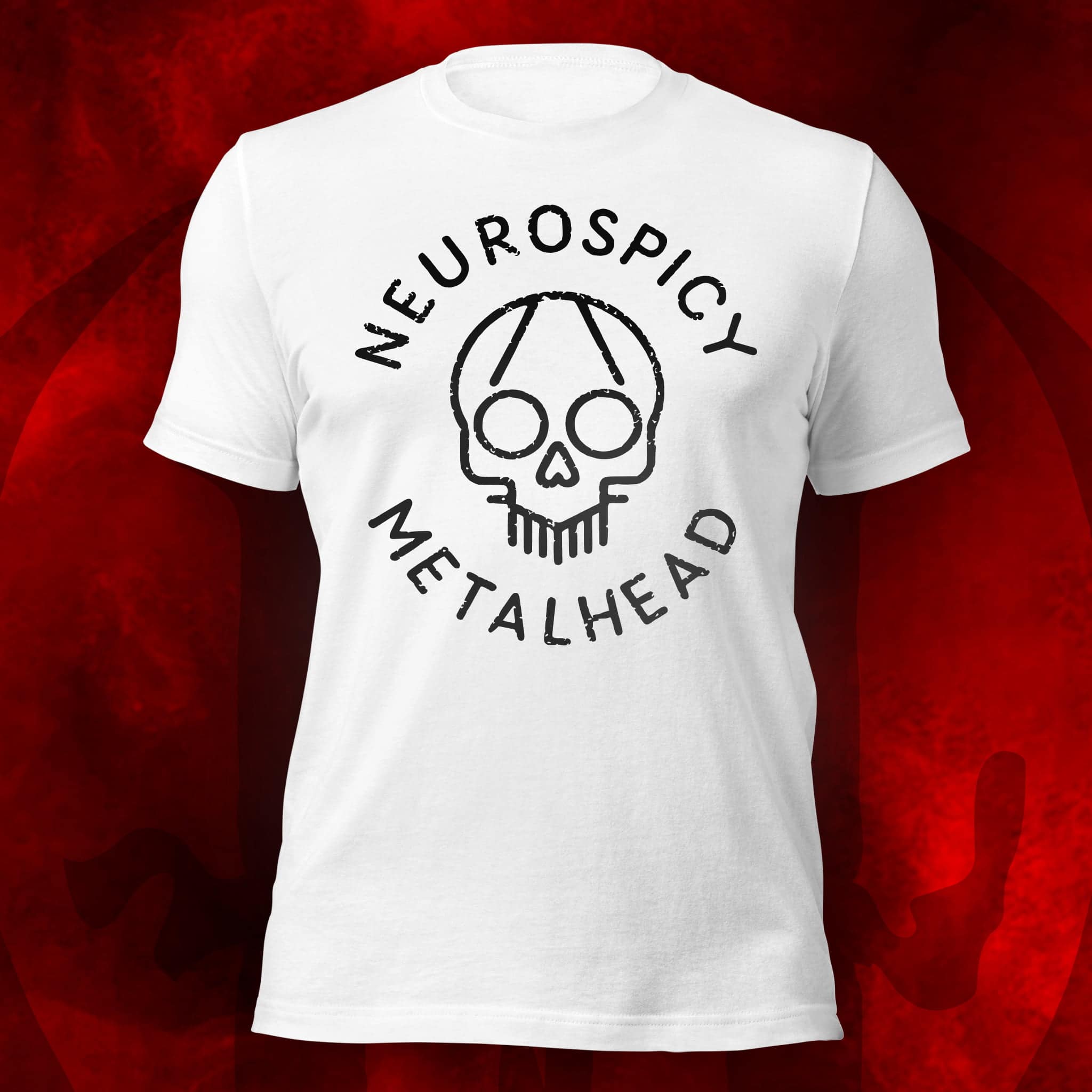 Neurospicy Metalhead Line Skull