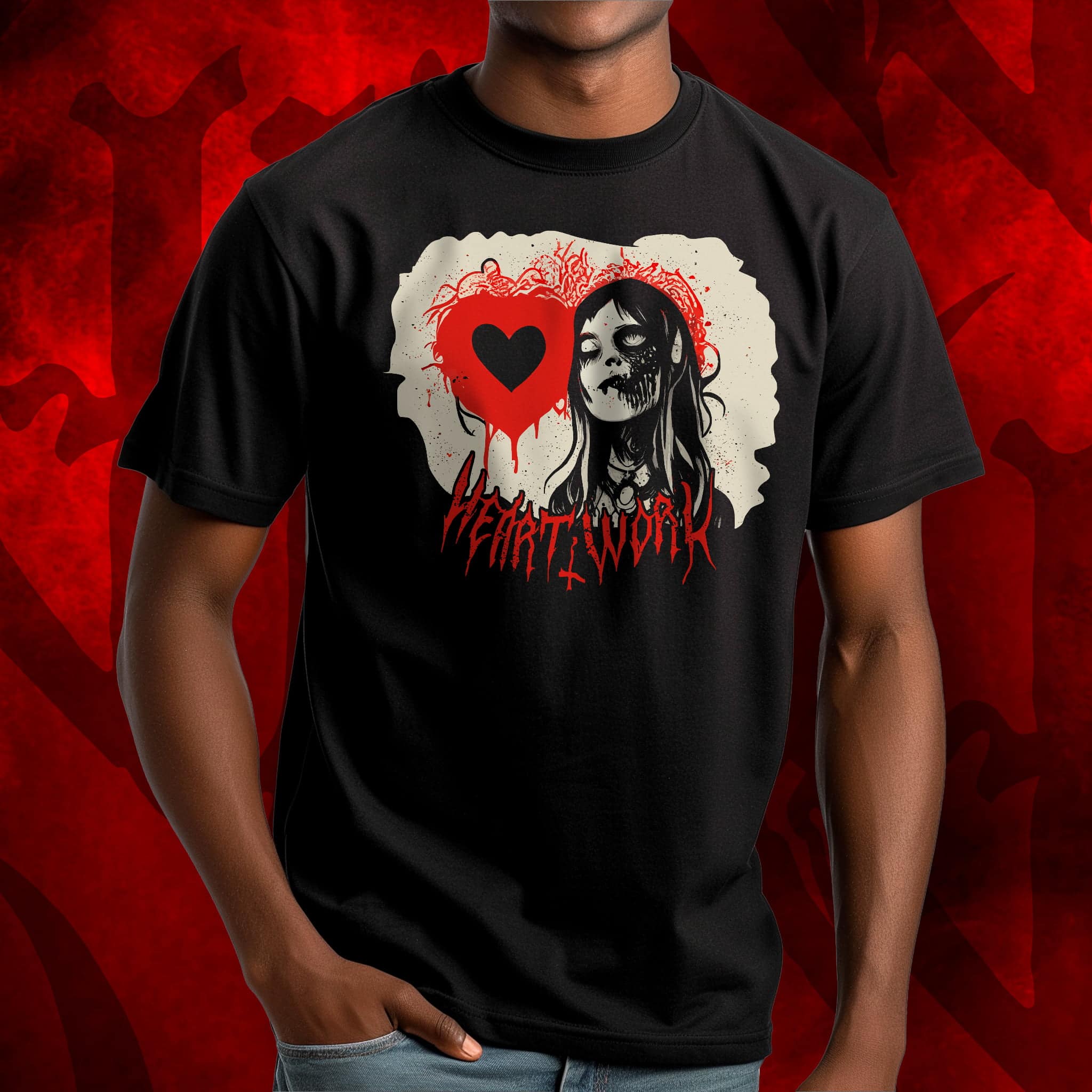 Zombie Girl Lover Tee Design Mockup