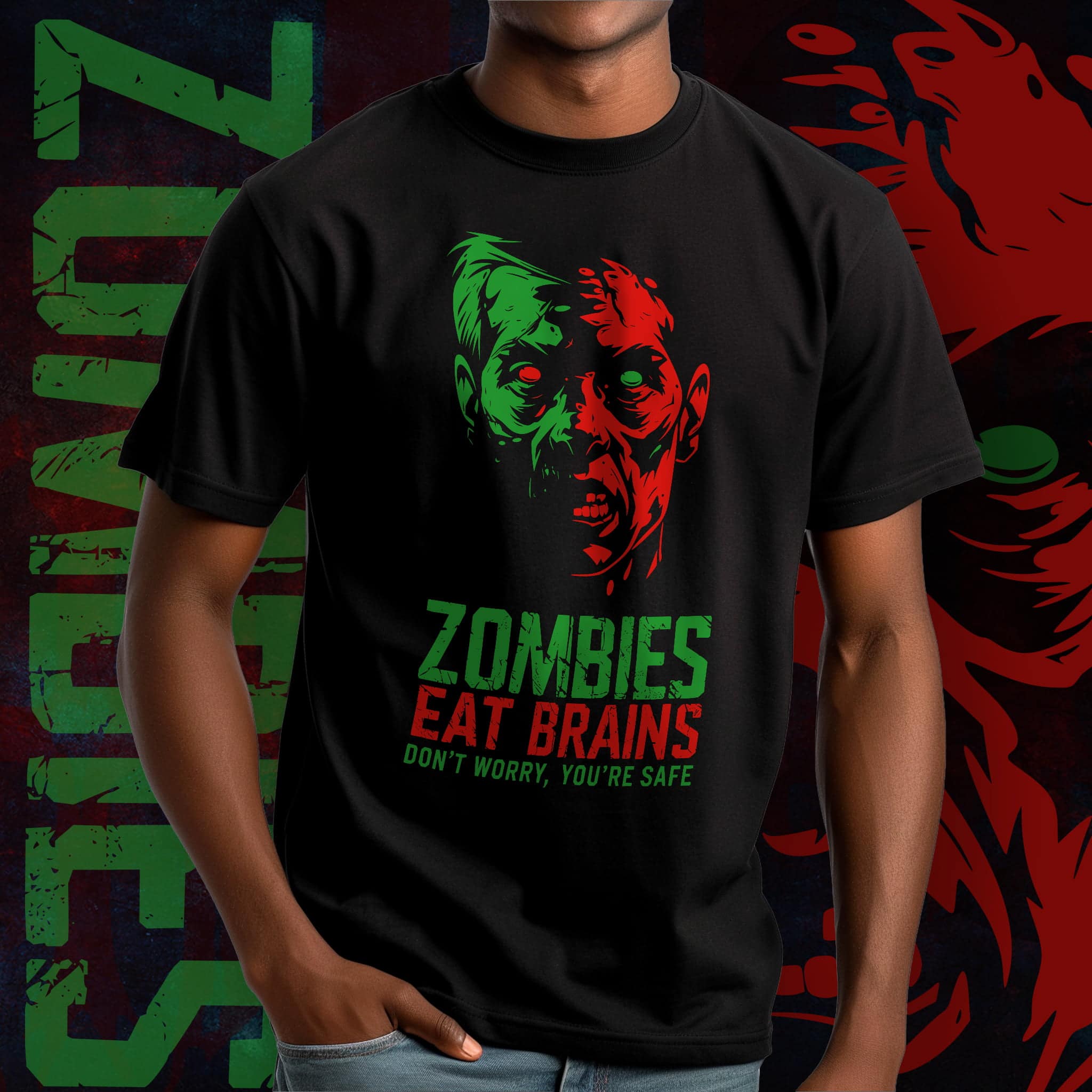 Zombies Eat Brains Fun Tee