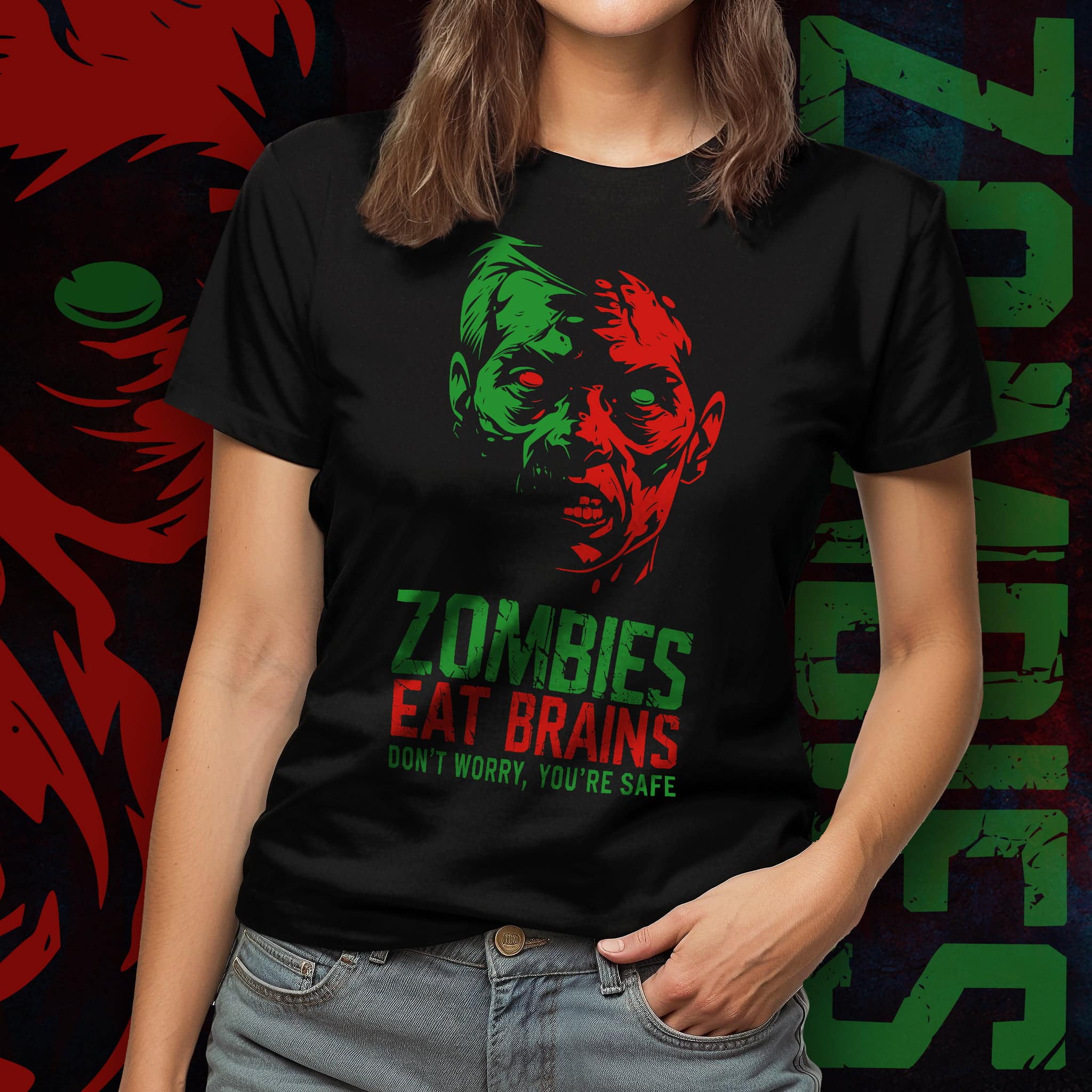 Zombies Eat Brains Fun Tee