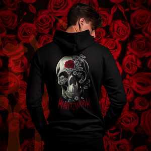 Rose skull hoodie top